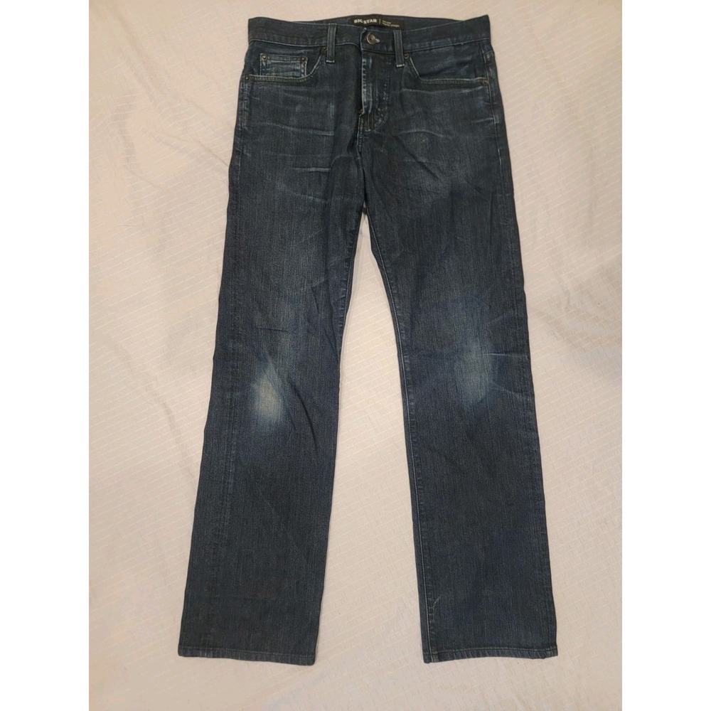 Big Star Mens Union Regular Straight Fit Jeans 29x32 Dark Wash, Embroidered